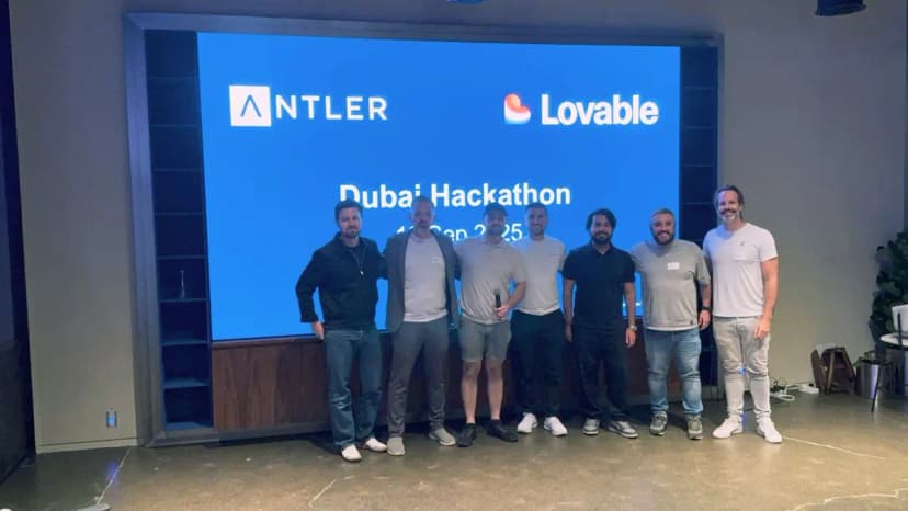Winning team with hackathon judges